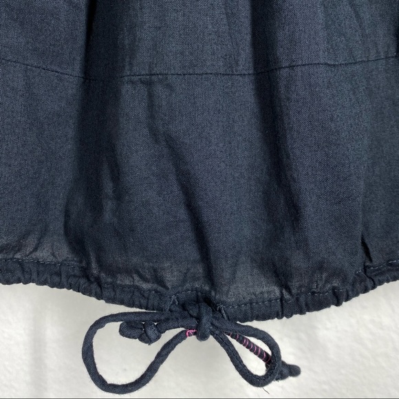 American Eagle Festival Boho Cropped Tank Top w Faux Leather Straps Black XS / S - Picture 5 of 8